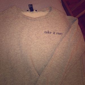 Crew neck Gray Sweatshirt Mini dress”take it easy”